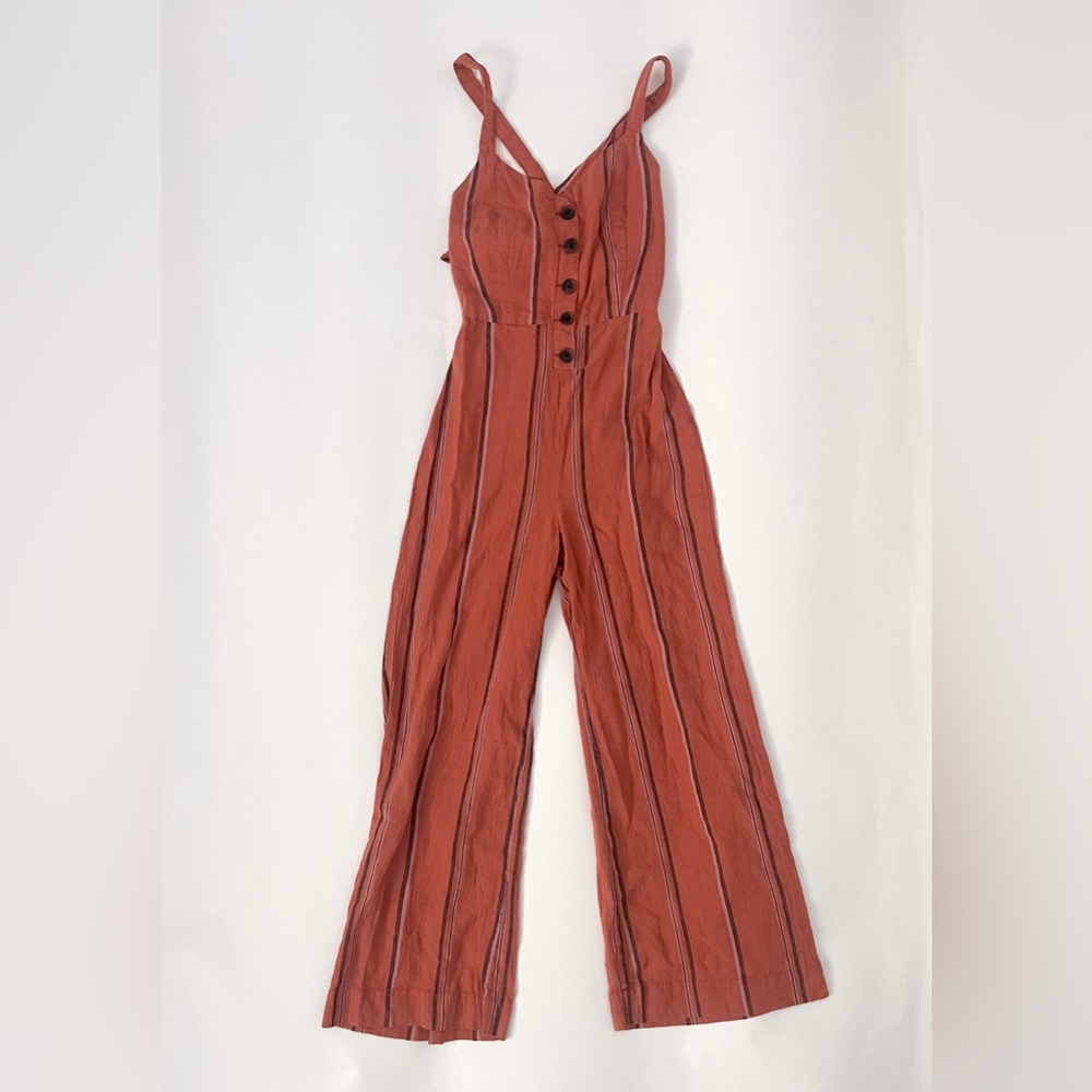 Urban Outfitters Peach Striped Jumpsuit. Size S. Worn once